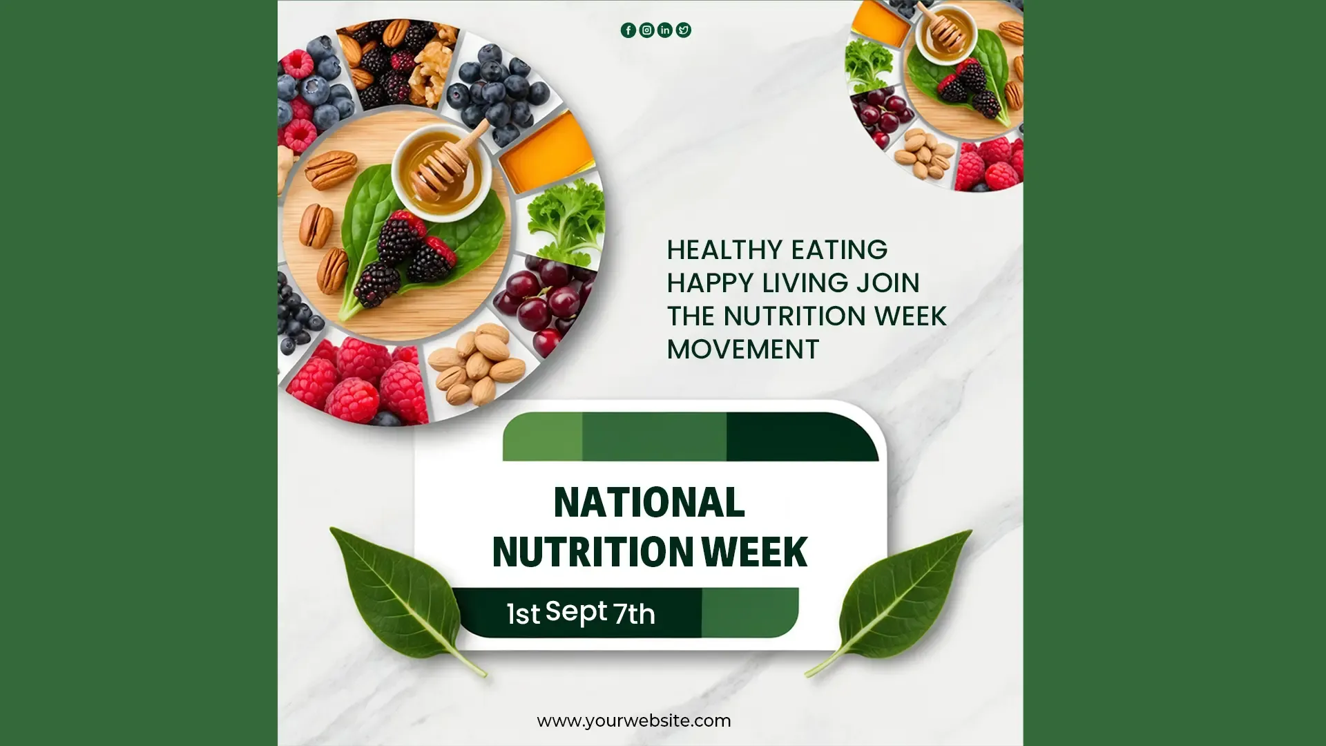 Vibrant and Nutritious Instagram Post PSD for National Nutrition Week